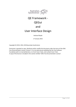 QE Framework - QEGui and User Interface Design