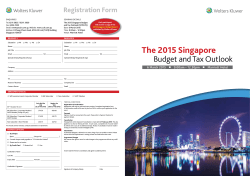 The 2015 Singapore Budget & Tax Outlook