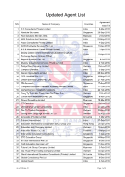 Up-dated Agent List - Nanyang Institute of Management