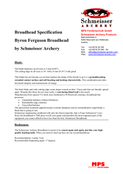 Broadhead Specification Byron Ferguson Broadhead by Schmeisser