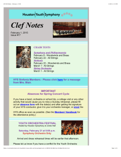 HYS Clef Notes - February 1, 2015