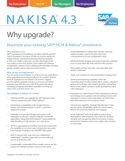 Why upgrade to Nakisa 4.3