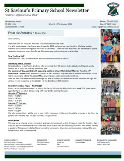 Current Newsletter - St Saviour's Primary School
