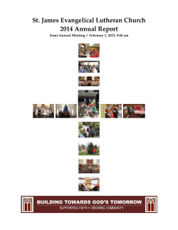 St. James Evangelical Lutheran Church 2014 Annual Report