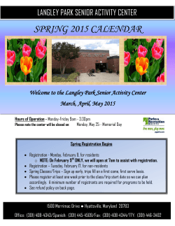 SPRING 2015 CALENDAR - Department of Parks and Recreation