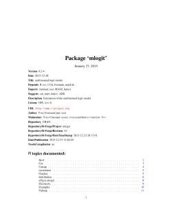 Package 'mlogit' - The Comprehensive R Archive Network