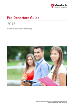 Student Pre-departure Guide - Murdoch Institute of Technology