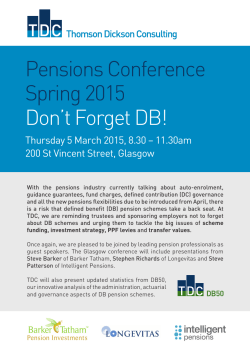 Pensions Conference Spring 2015 Don't Forget DB!