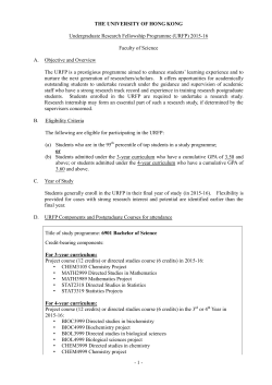 Information Leaflet on URFP 2015 for Science Students