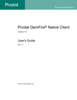 Pivotal GemFire Native Client Supported Configurations
