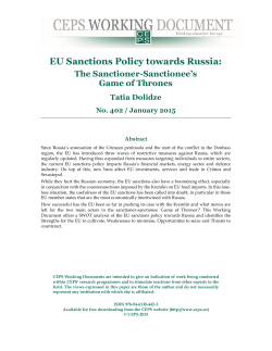 EU Sanctions Policy towards Russia: