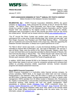 PRESS RELEASE Contact: Cortney T. Klein January
