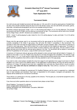 2015 Tournament Details and application form