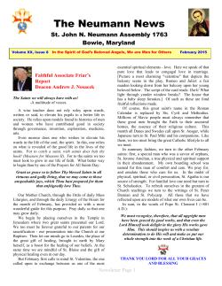 Neumann News February Issue - KofC Sacred Heart Council #2577