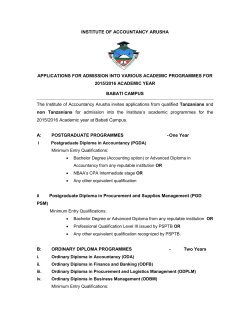 Application Form for Babati Campus