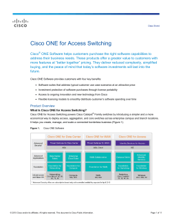 Cisco ONE for Access Switching Data Sheet