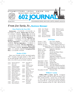 602 JOURNAL - Steamfitters 602