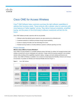 Cisco ONE for Access Wireless Data Sheet
