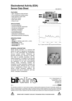 Electrodermal Activity (EDA) Sensor Data Sheet