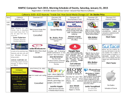 NWFSC Computer Tech 2015, Morning Schedule