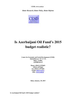 Is Azerbaijani Oil Fund's 2015 budget realistic?