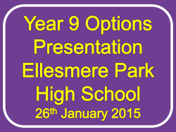 Year 9 Options Evening Presentation 2015