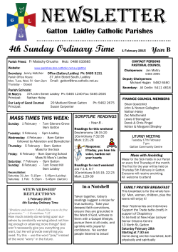 4th Sunday Ordinary Time 1 February 2015 Year B