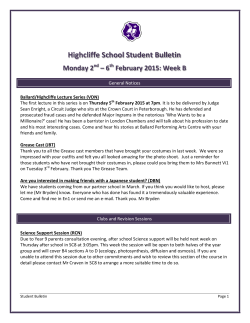 Student Bulletin - Highcliffe School