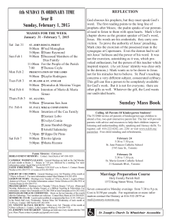 Weekly Bulletin - St. Joseph's Parish