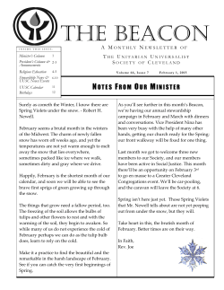 February 2015 Beacon - Unitarian Universalist Society of Cleveland