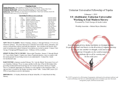 Feb 1st Bulletin - Unitarian Universalist Fellowship of Topeka