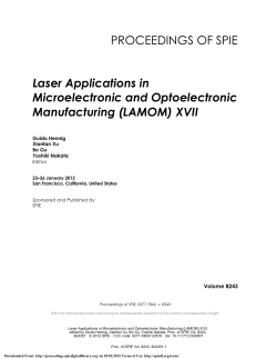 Laser Applications in Microelectronic and Optoelectronic