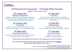 GP Educational Programme – Tunbridge Wells Hospital