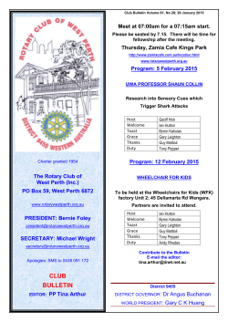 Current Bulletin - Rotary Club of West Perth