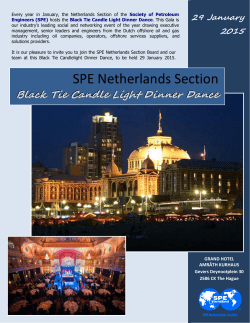 SPE Netherlands Section Black Tie Candle Light Dinner Dance