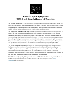 Draft Agenda - Natural Capital Project