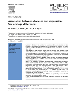 Association between diabetes and depression: Sex