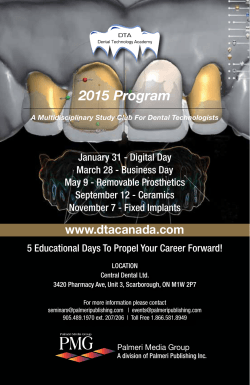 2015 DTA Program - Dental Technology Academy