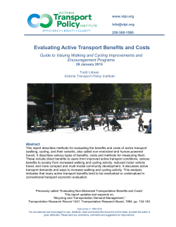 Quantifying Bicycling Benefits - Victoria Transport Policy Institute
