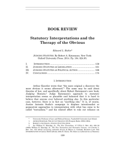 Statutory Interpretations and the Theory of the Obvious