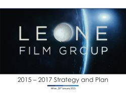 2015 – 2017 Strategy and Plan - Leone Film Group Leone Film Group
