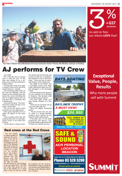 AJ performs for TV Crew - Guardian Motueka Newspaper