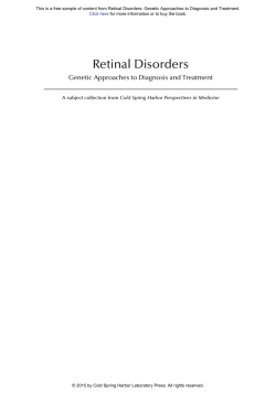 Retinal Disorders: Genetic Approaches to Diagnosis and Treatment