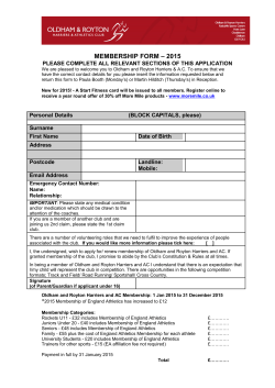 membership form - Oldham & Royton Harriers and AC