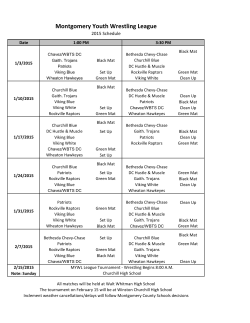 Schedule for the 2015