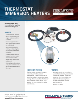 THERMOSTAT IMMERSION HEATERS - Phillips & Temro Industries