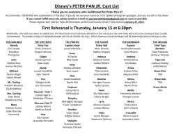Disney's PETER PAN JR. Cast List