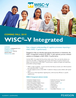 WISC®–V Integrated - Clinical Assessment