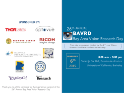 BAVRD2015-Short Program - Vision Science at UC Berkeley