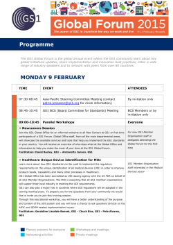 MONDAY 9 FEBRUARY Programme